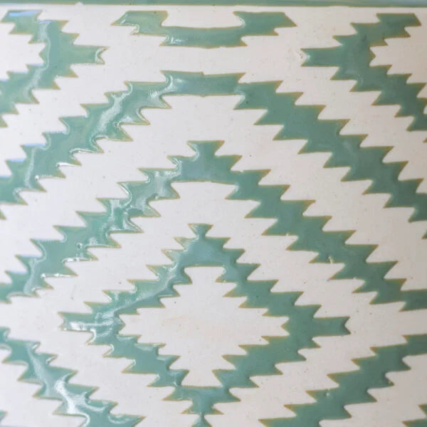 Ikat Ceramic Lamp with white shade (2 Colour Options)
