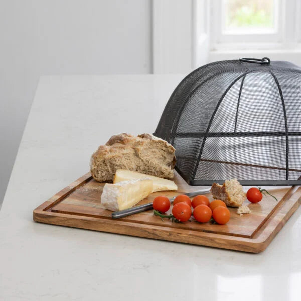 Acacia Wooden Board and Mesh Food Cover