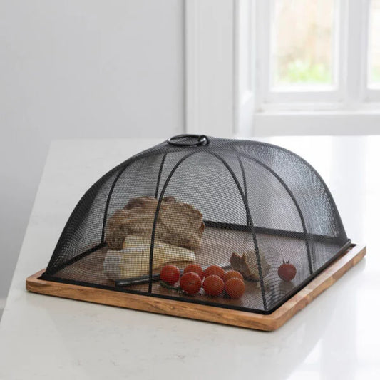 Acacia Wooden Board and Mesh Food Cover
