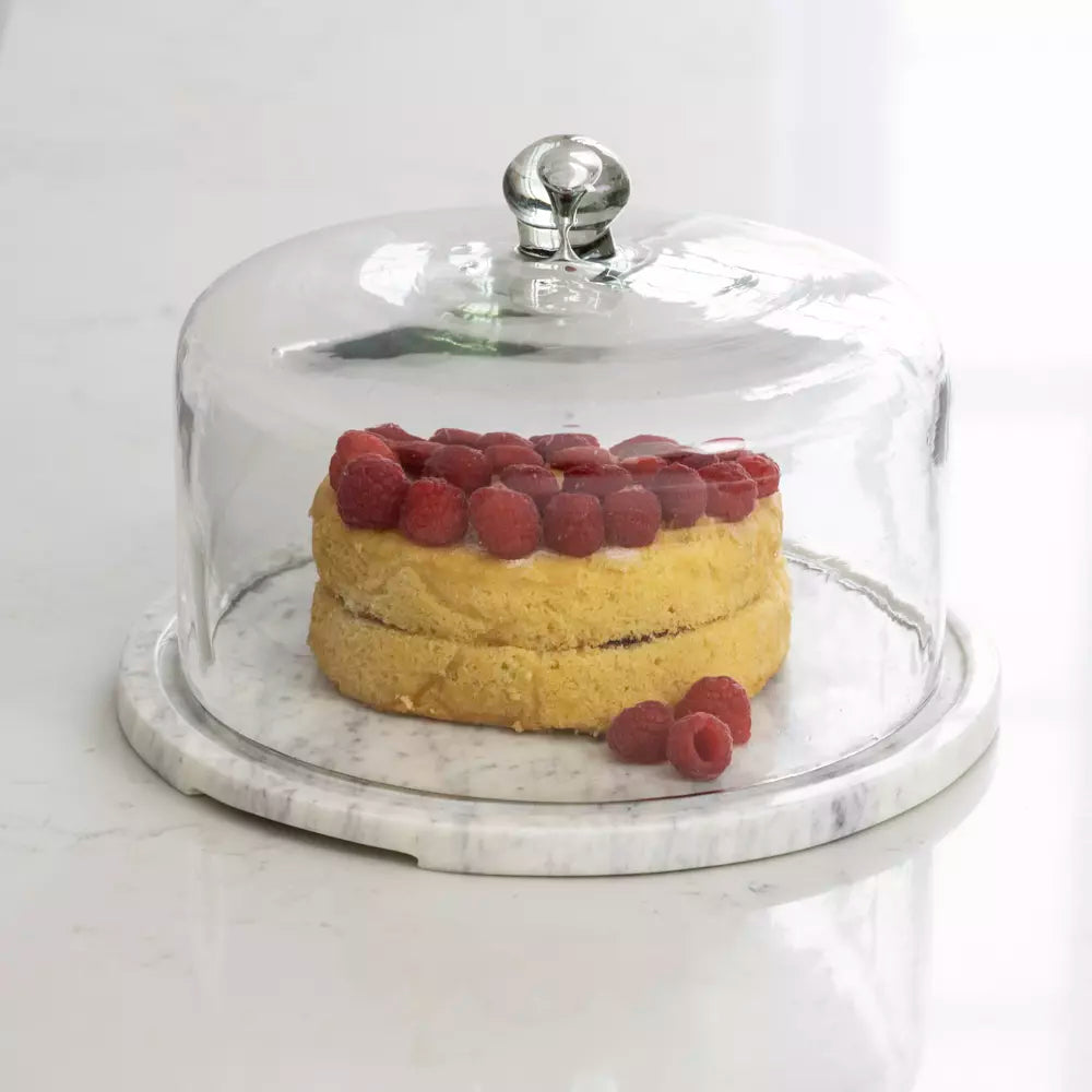Glass Cloche with Marble Base