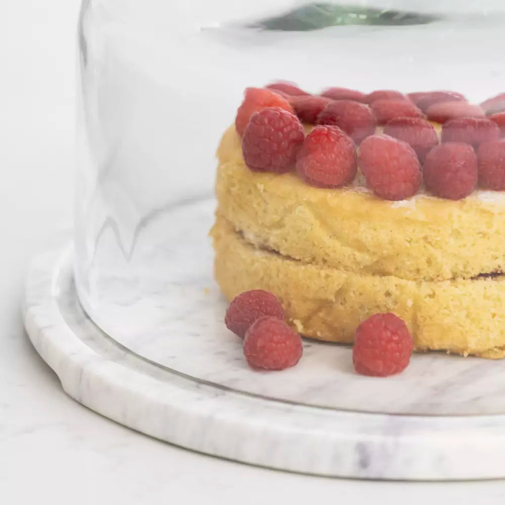 Glass Cloche with Marble Base