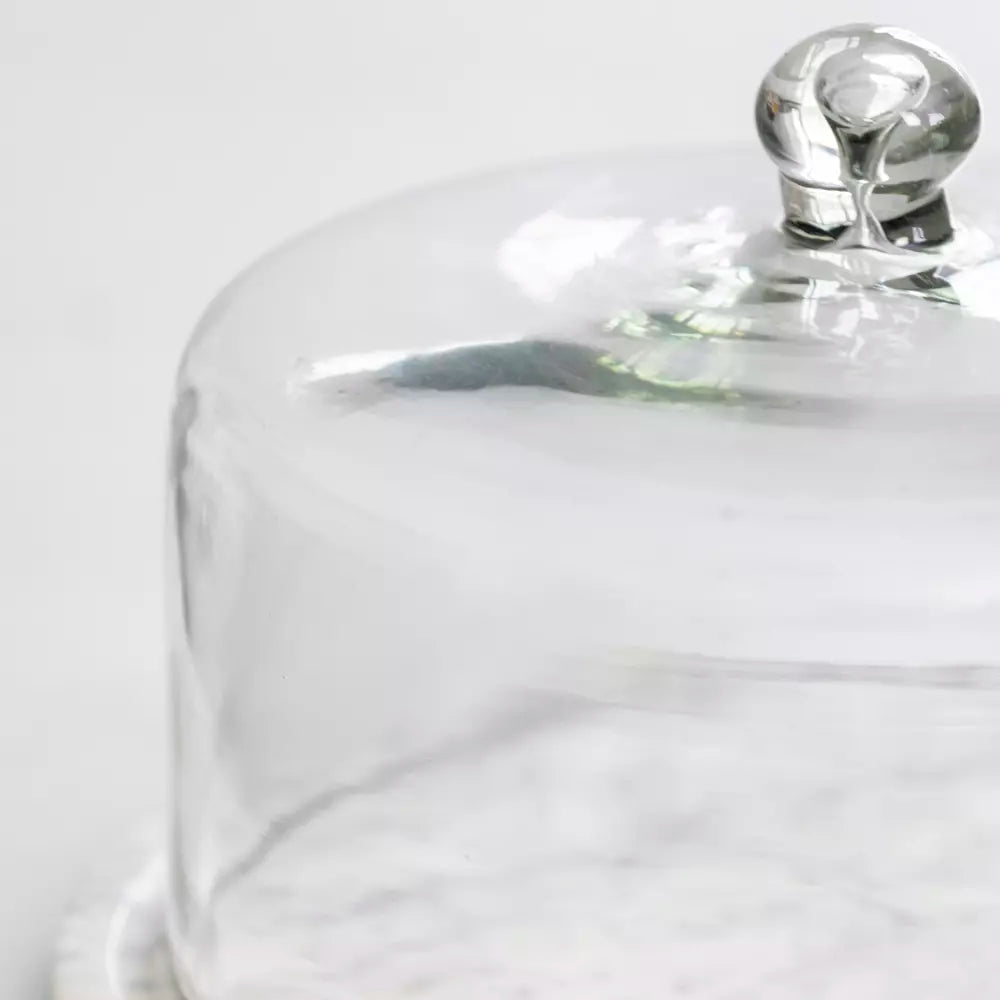 Glass Cloche with Marble Base
