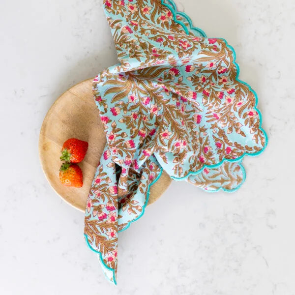 Scalloped Himalayan Jasmine Napkins (Pack of 4)