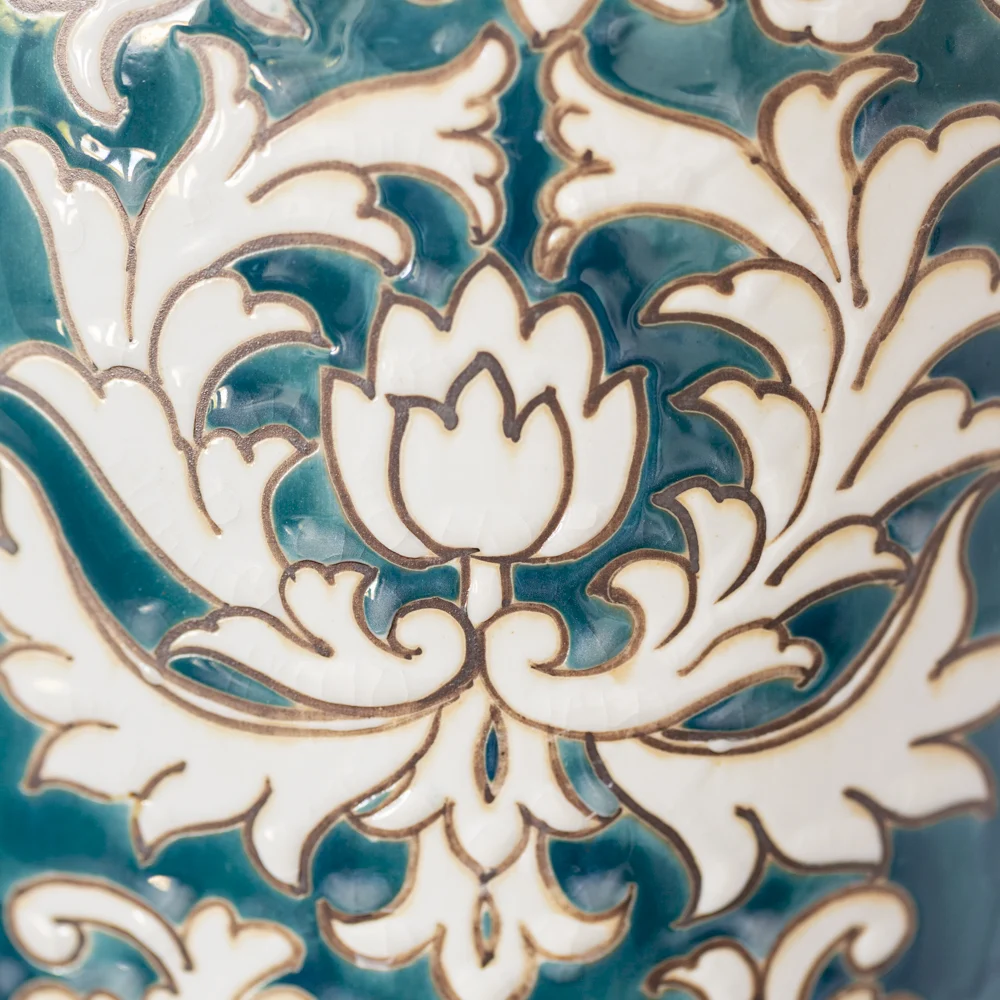 Lotus Lamp With White Shade