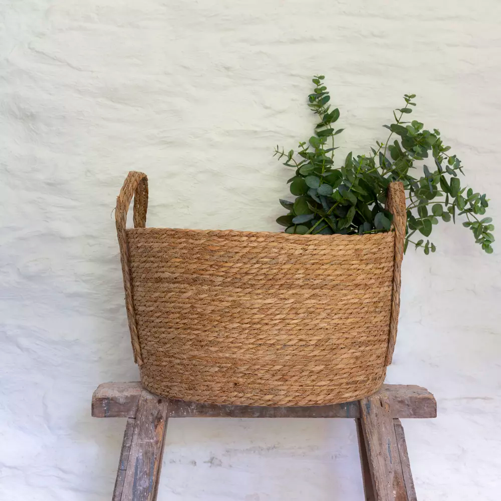 Oval Seagrass Basket With Handles - Pack Of 3