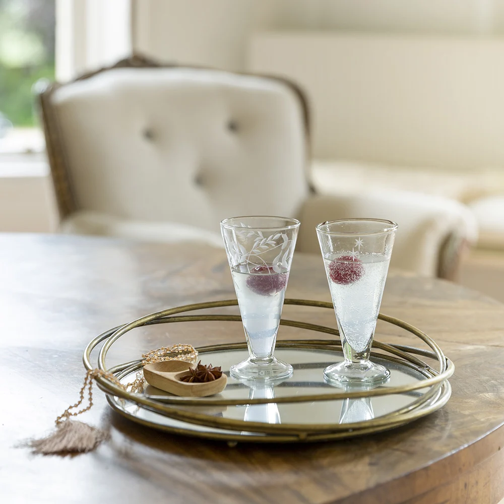 Round Mirrored Tray