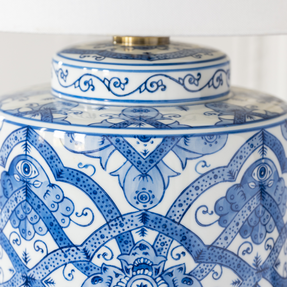 Ruban Lamp with White Shade