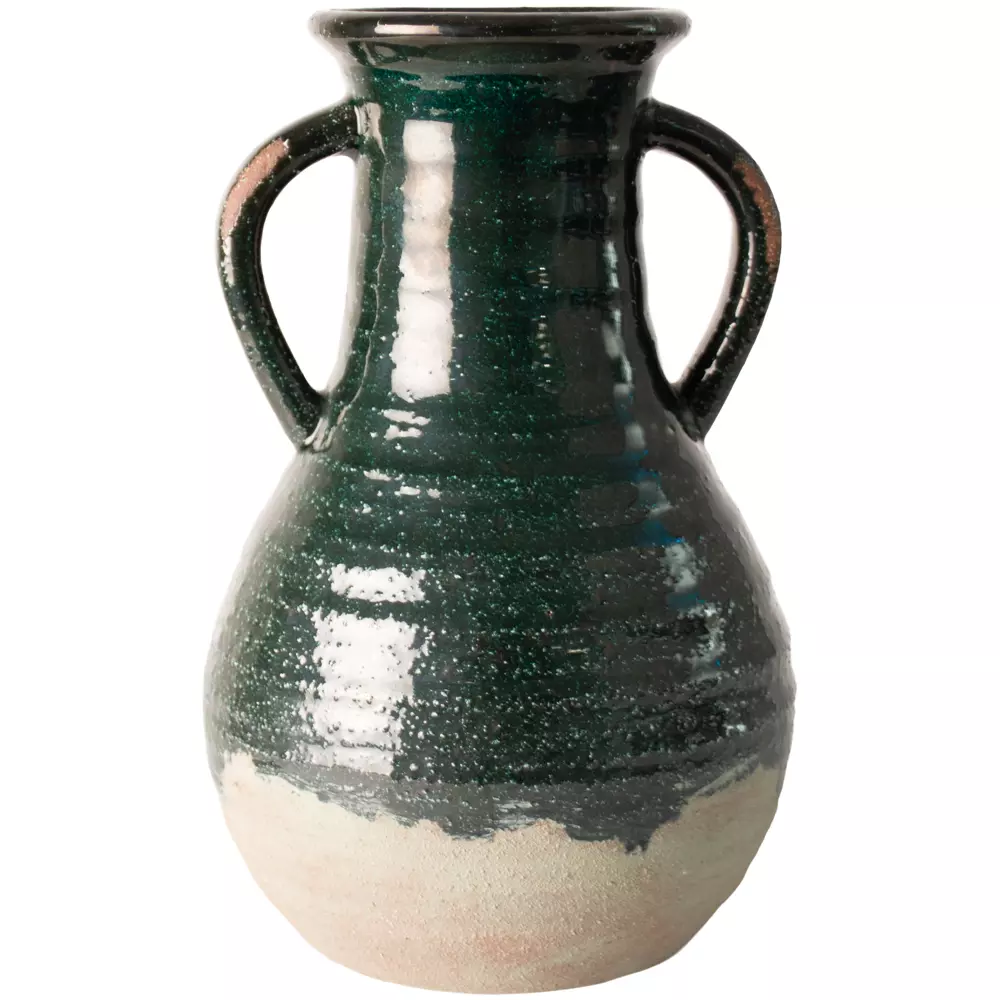 Tall Dipped Stone Vase in Green