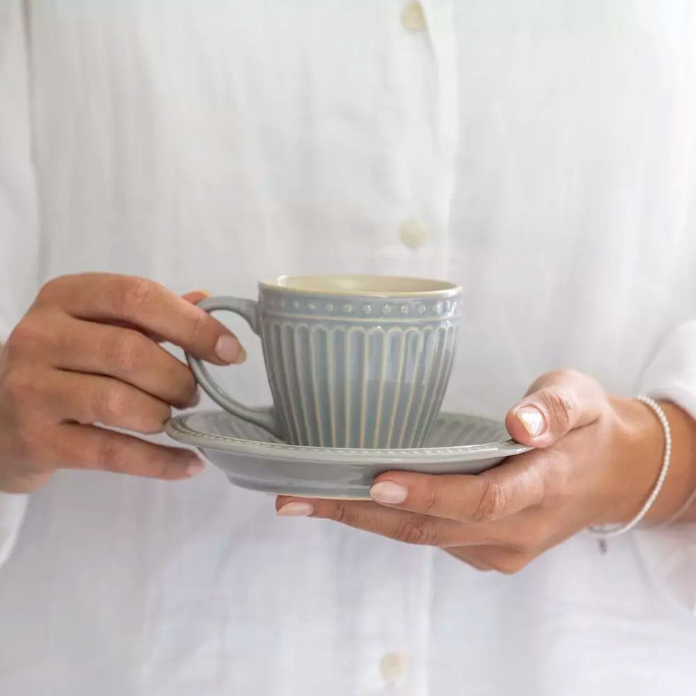 Pembroke Stoneware Cup & Saucer Cream (Set of 6)