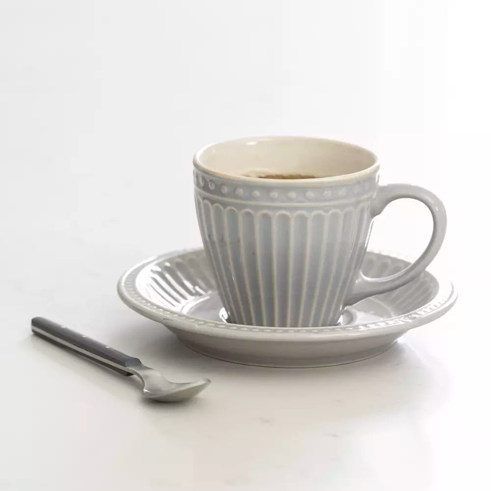 Pembroke Stoneware Cup & Saucer Cream (Set of 6)