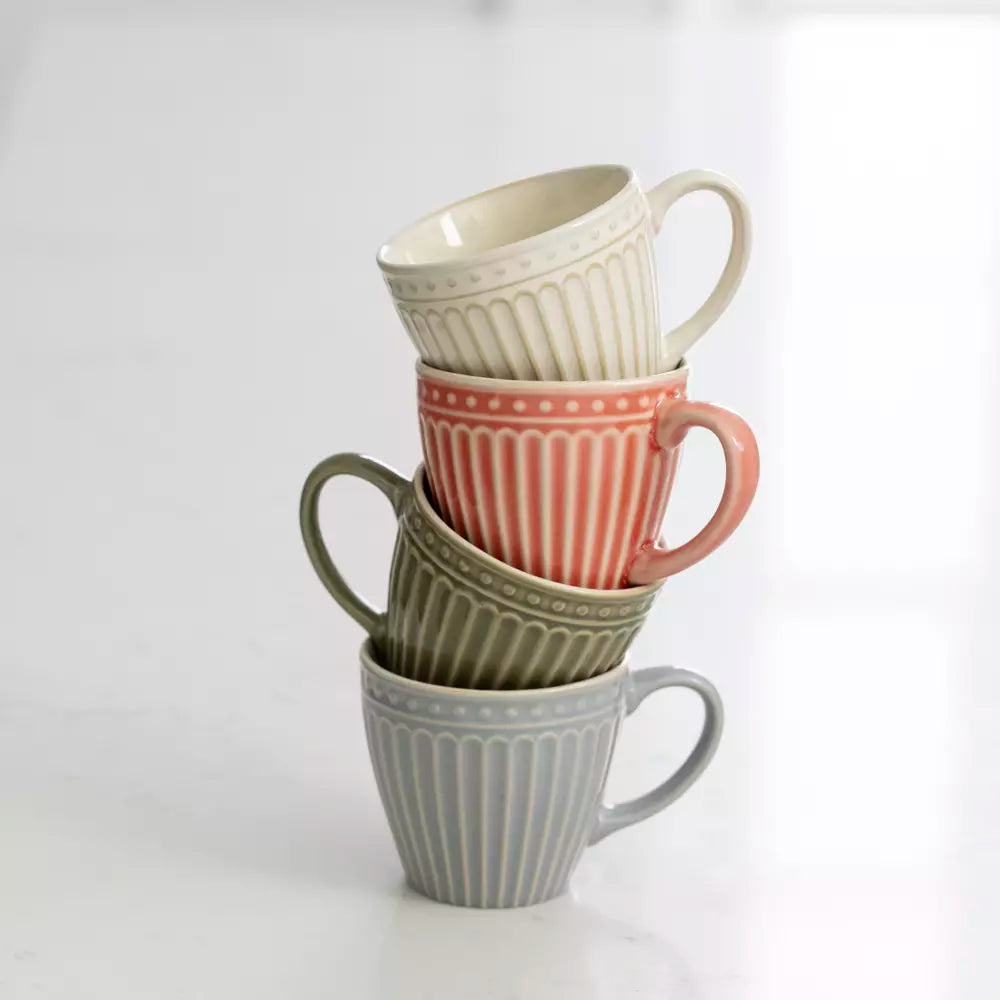 Pembroke Stoneware Cup & Saucer Cream (Set of 6)
