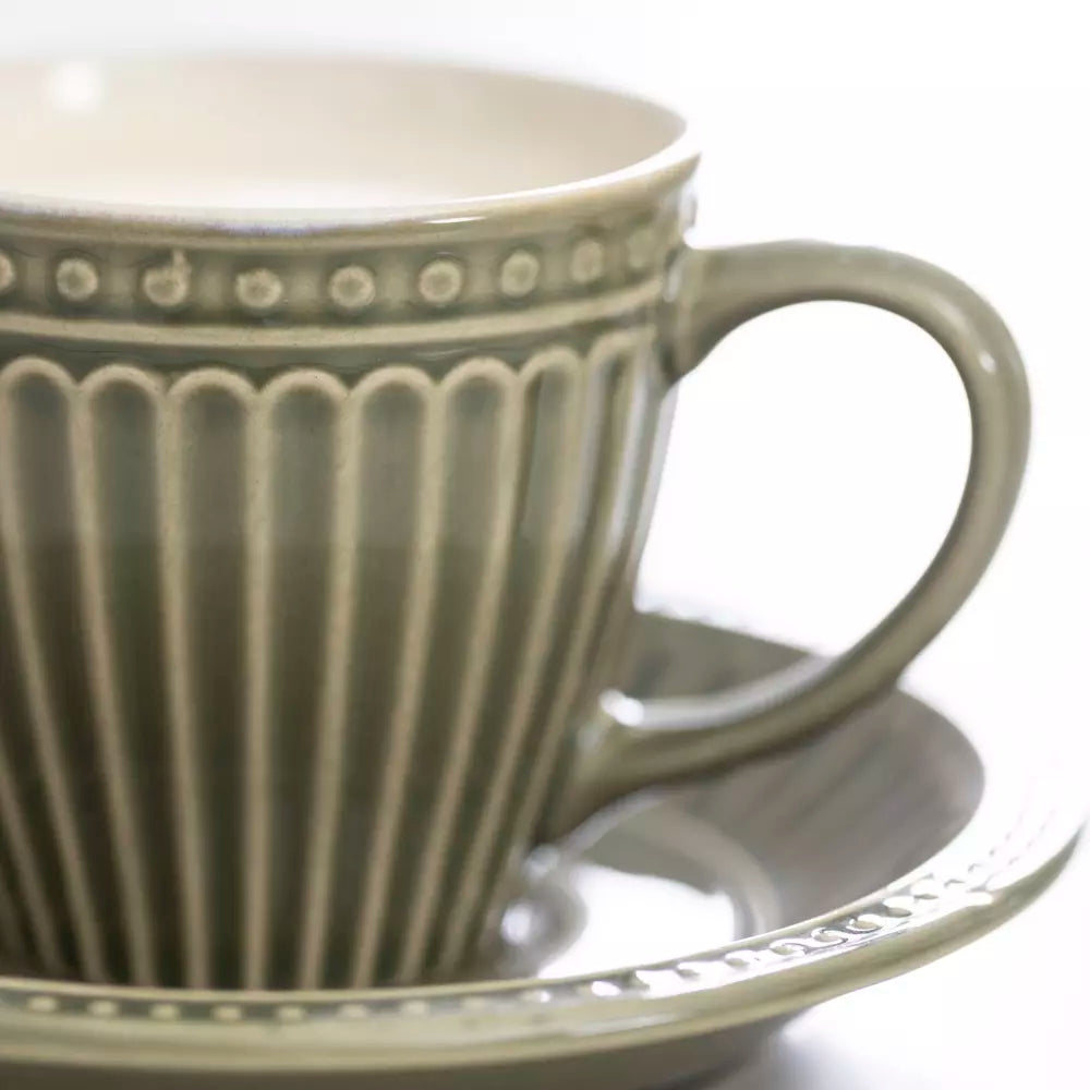 Pembroke Stoneware Cup & Saucer Cream (Set of 6)