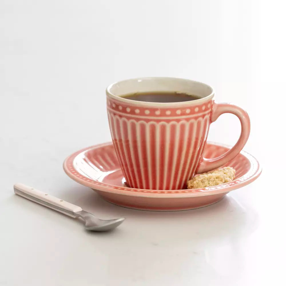 Pembroke Stoneware Cup & Saucer Cream (Set of 6)