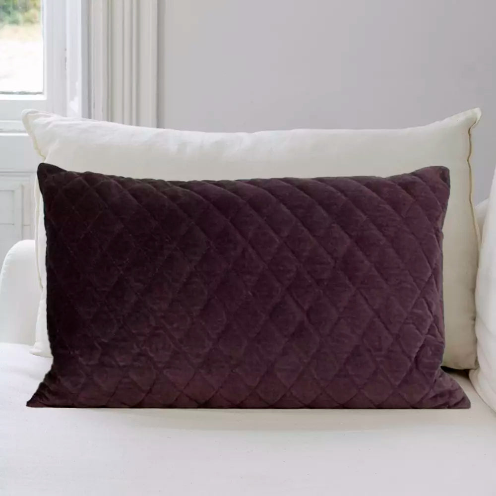 Chambray Purple Quilted Cushion Cover