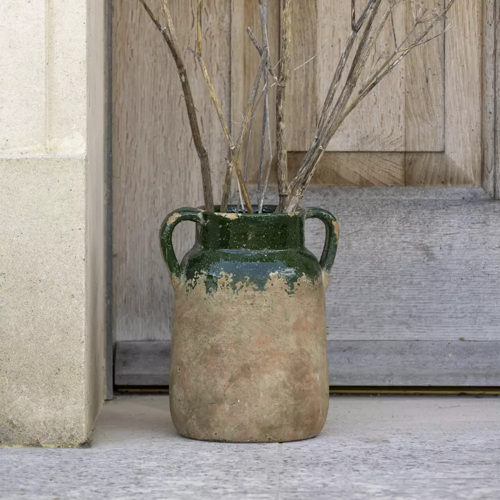 Terracotta Vase - Green