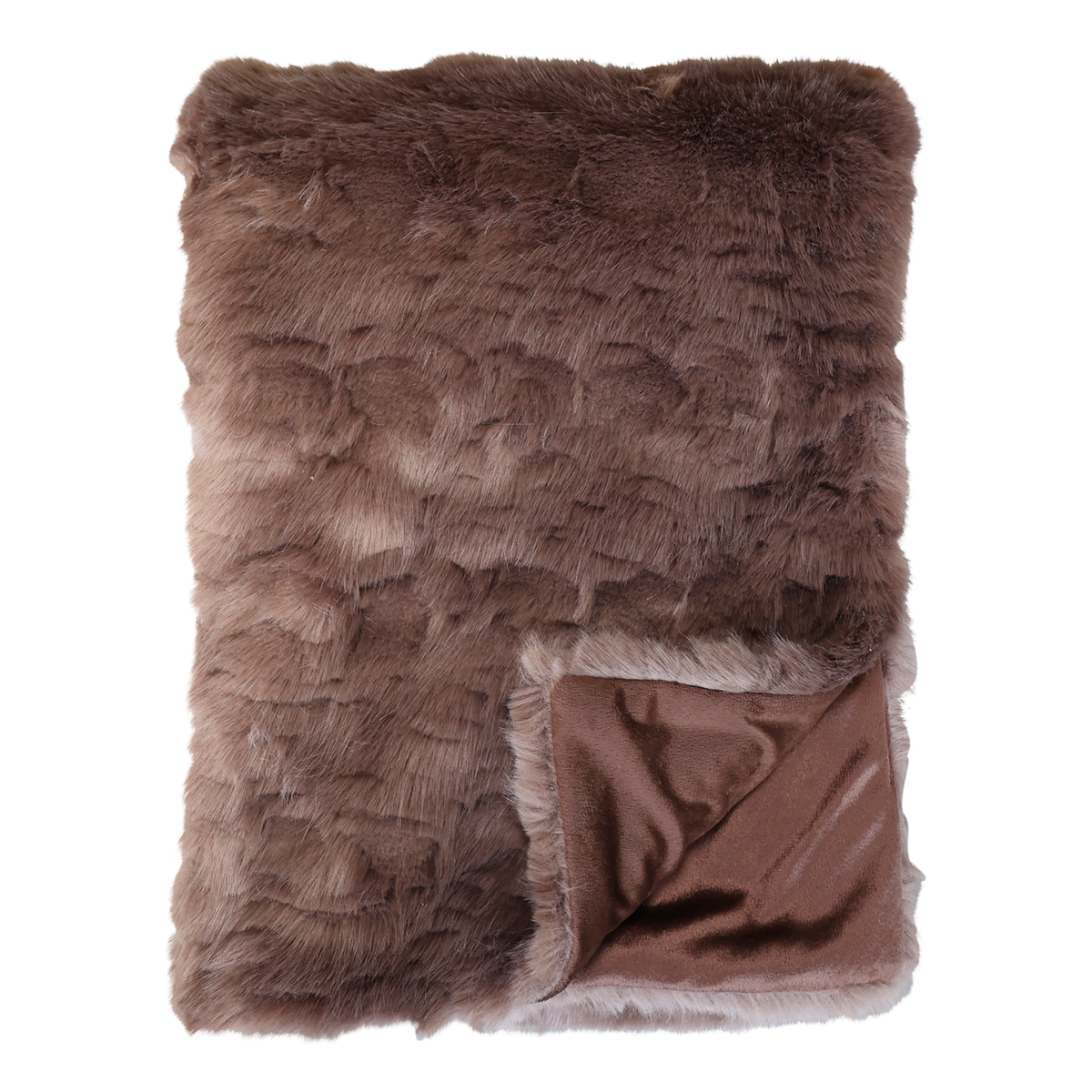 Antique Chocolate Faux Fur Throw
