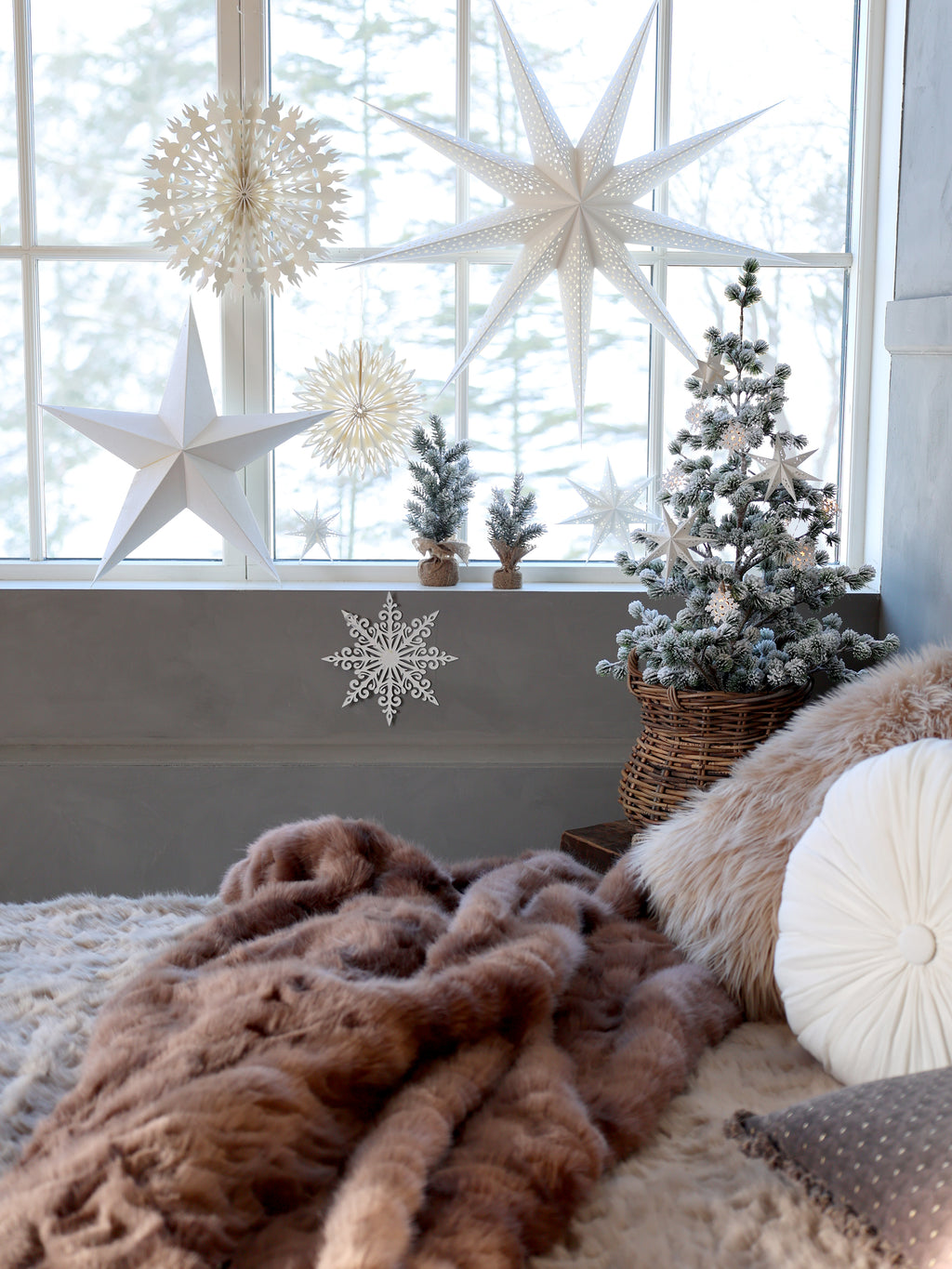 Antique Chocolate Faux Fur Throw