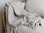 Aix Throw in Latte with Fringe