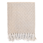 Aix Throw in Latte with Fringe