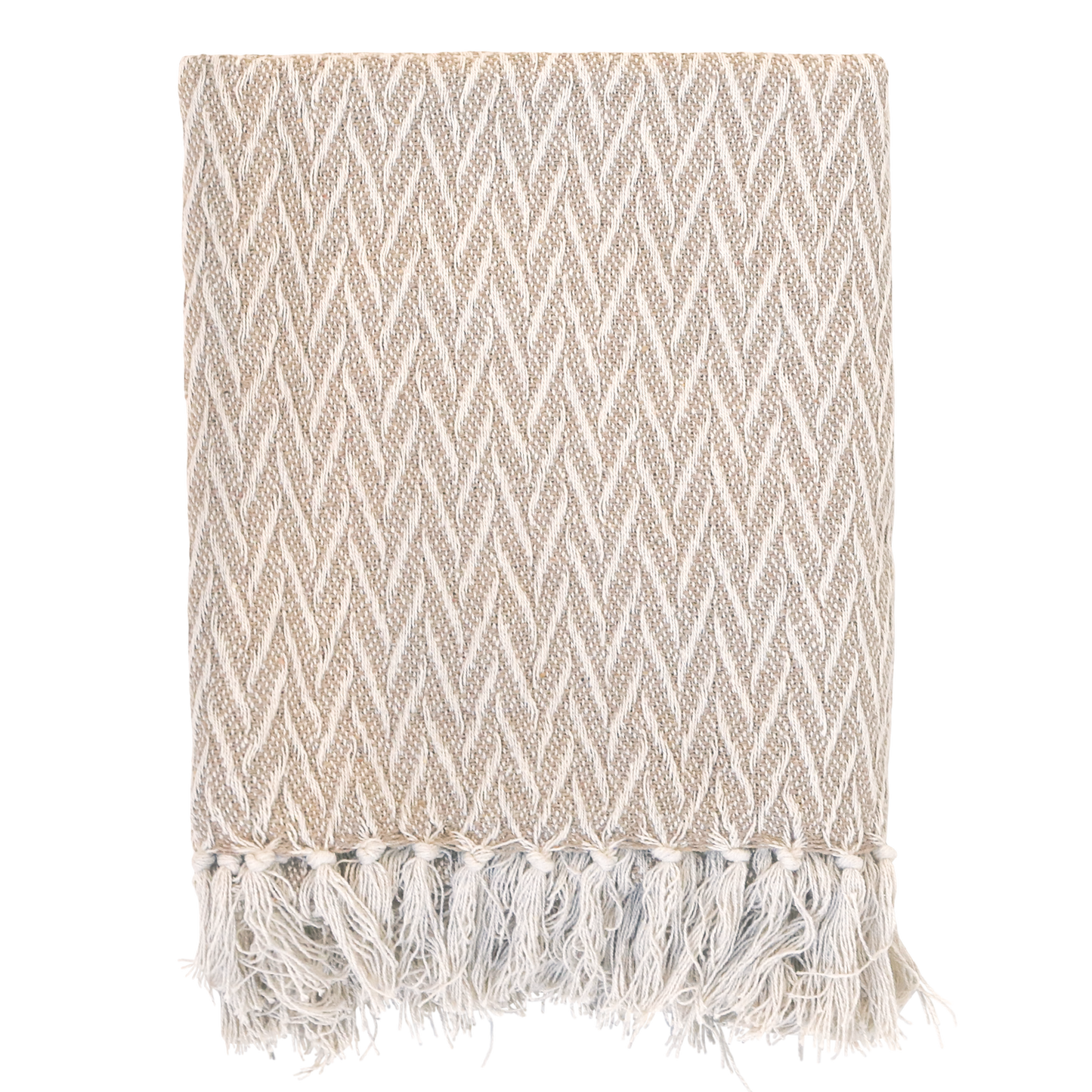 Aix Throw in Latte with Fringe
