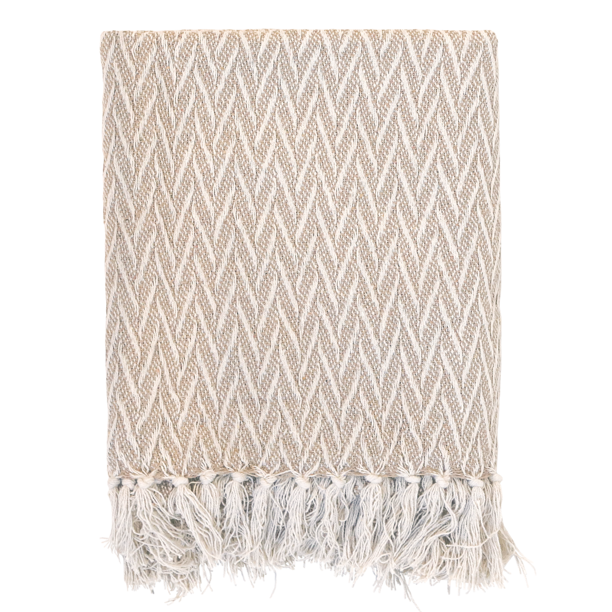 Aix Throw in Latte with Fringe