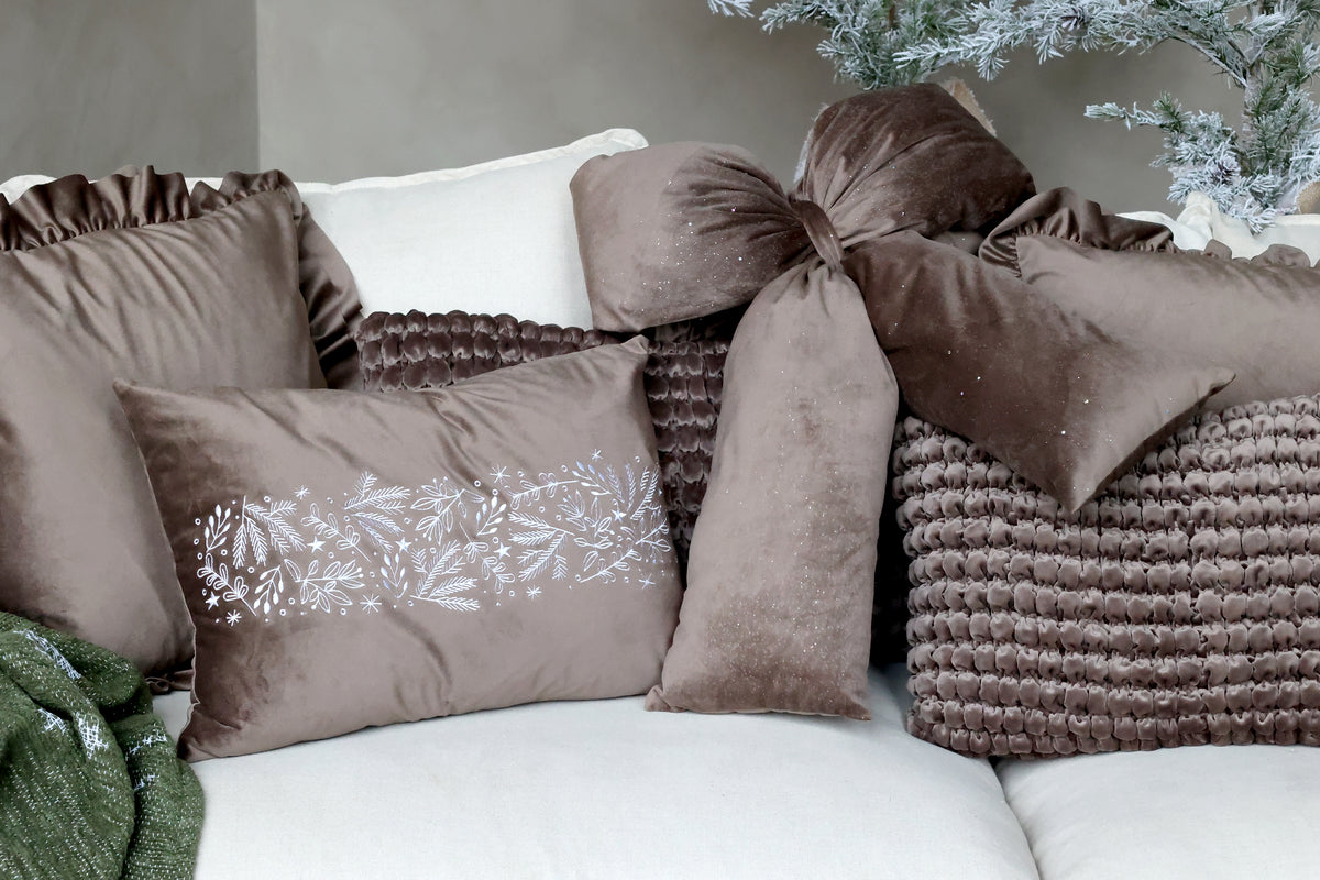 Cushion with Branch Embroidery