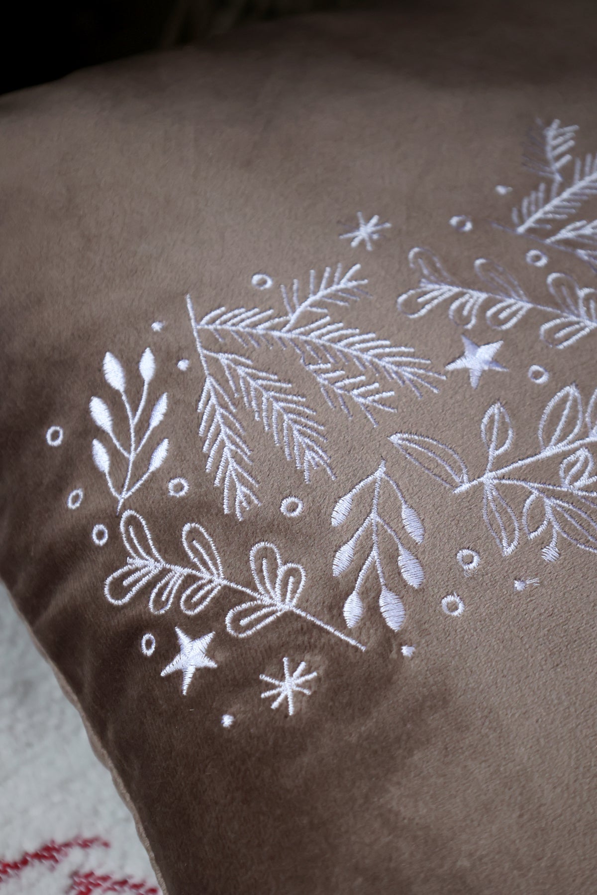 Cushion with Branch Embroidery