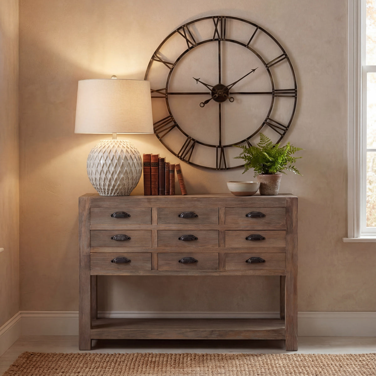 Lattice Ceramic Table Lamp with Linen Shade