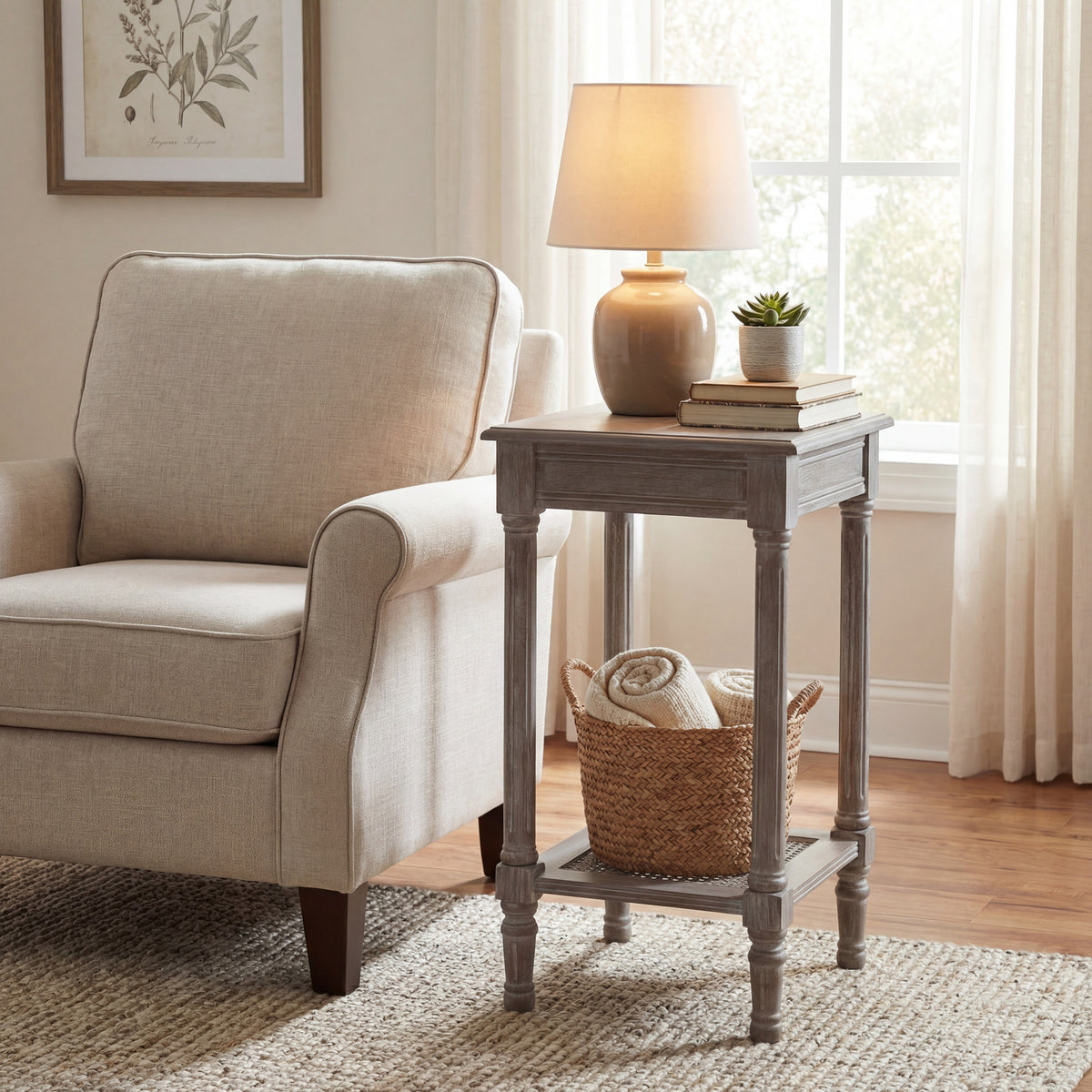 Serene Rattan Small Side Table