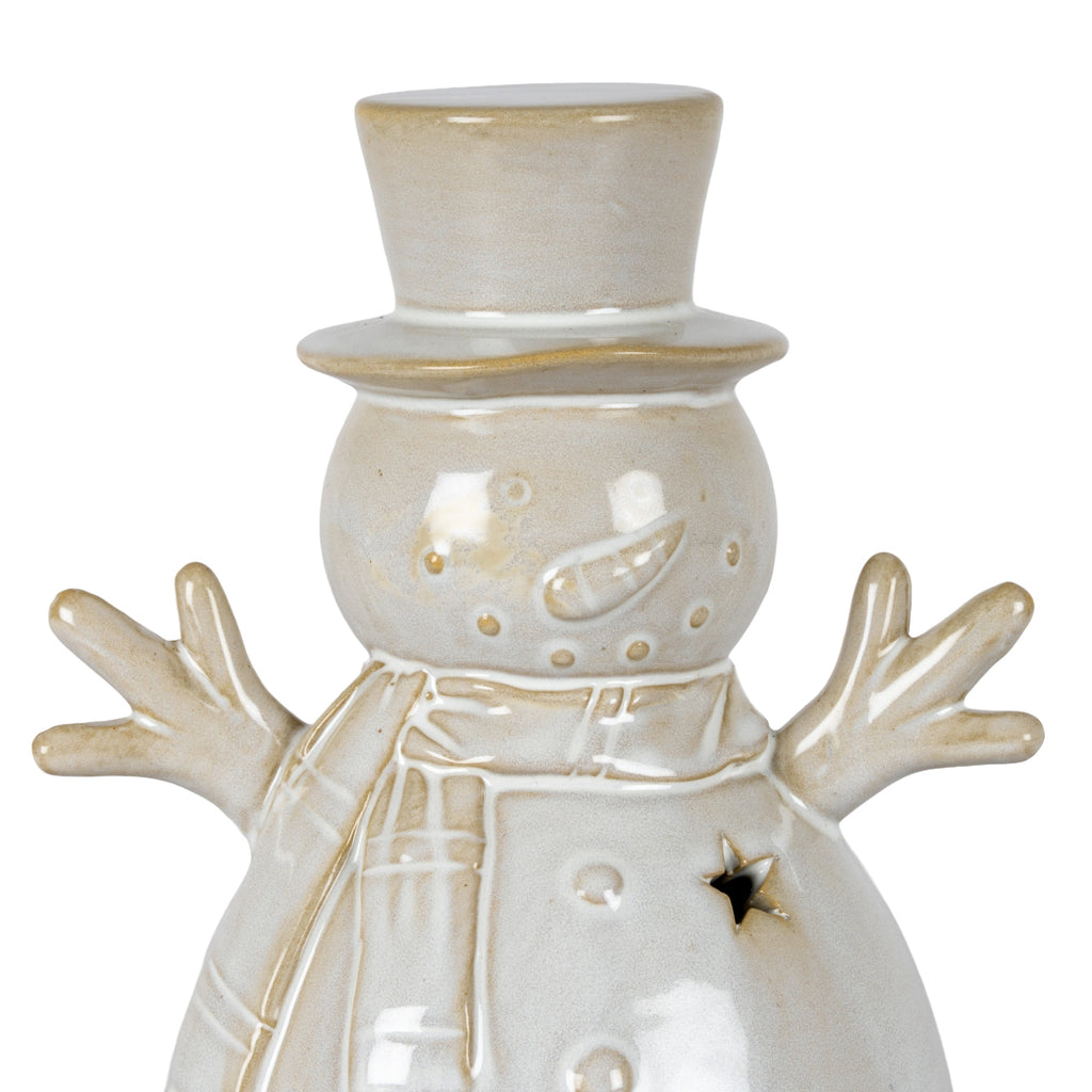 Alora Ceramic Snowman with LED Light (Various Sizes)