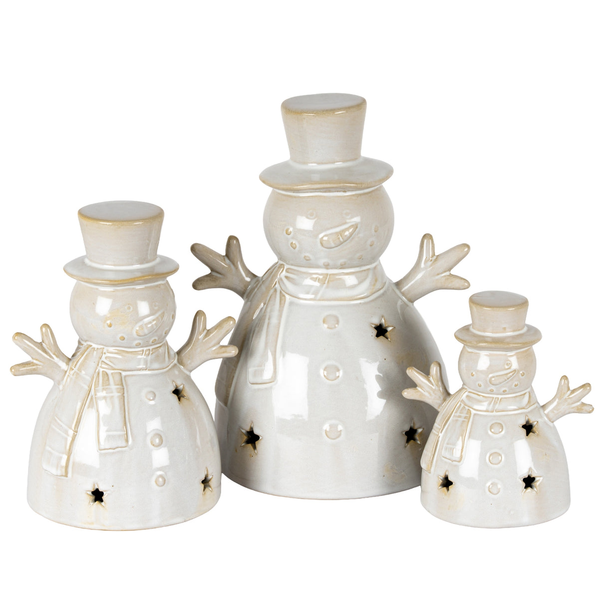 Alora Ceramic Snowman with LED Light (Various Sizes)