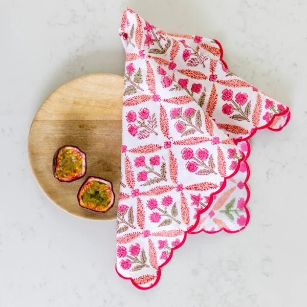 Scalloped Himalayan Wildflower Napkin (Pack of 4)