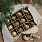 Antique Champagne Baubles (set of 12)