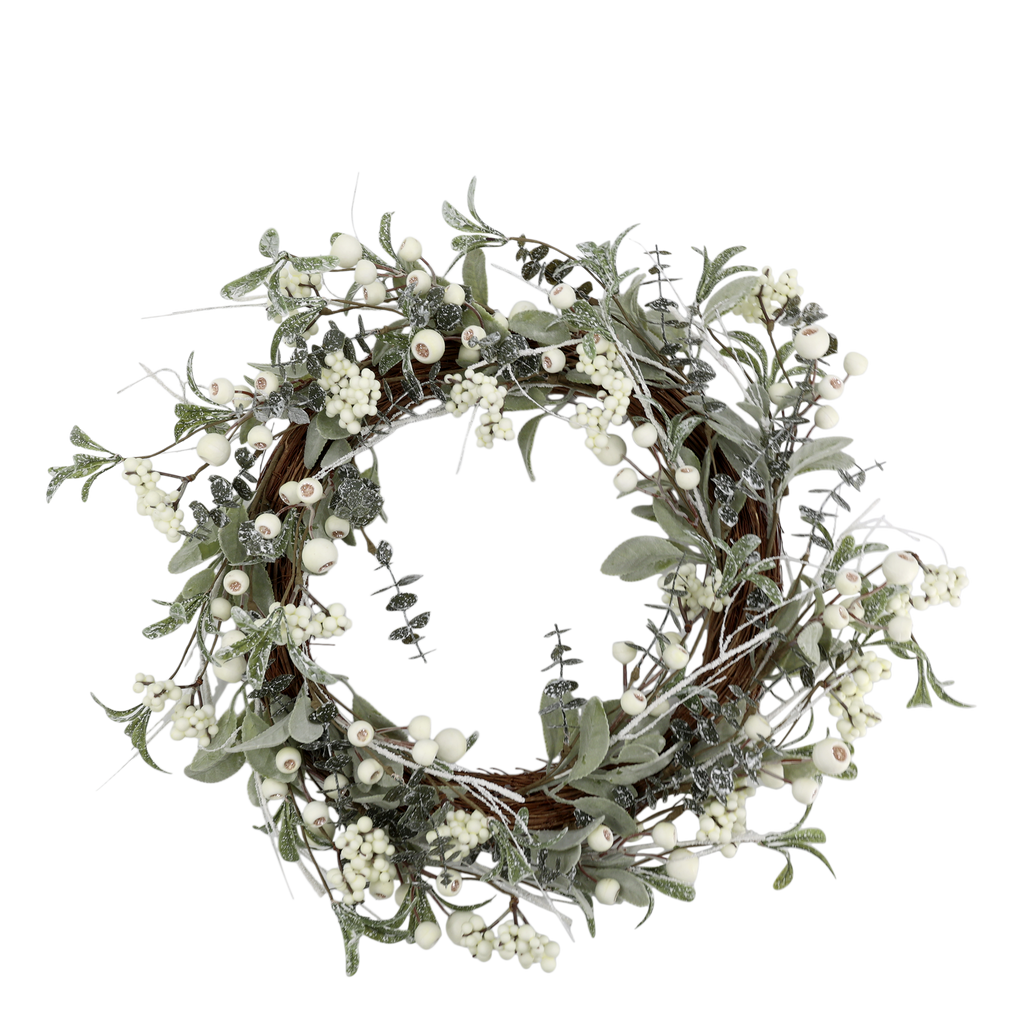 Wreath with Berries and Snow