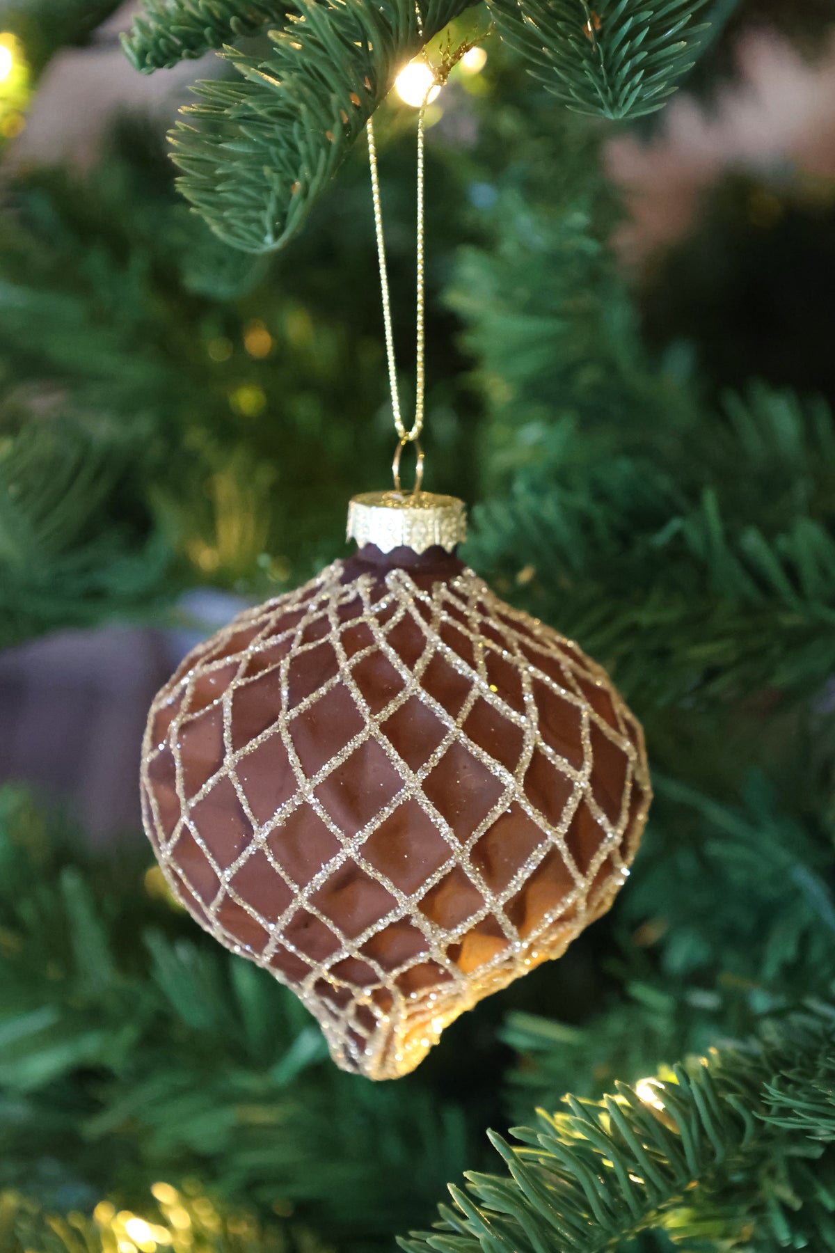 Mocca Diamond Christmas Baubles Set of 3