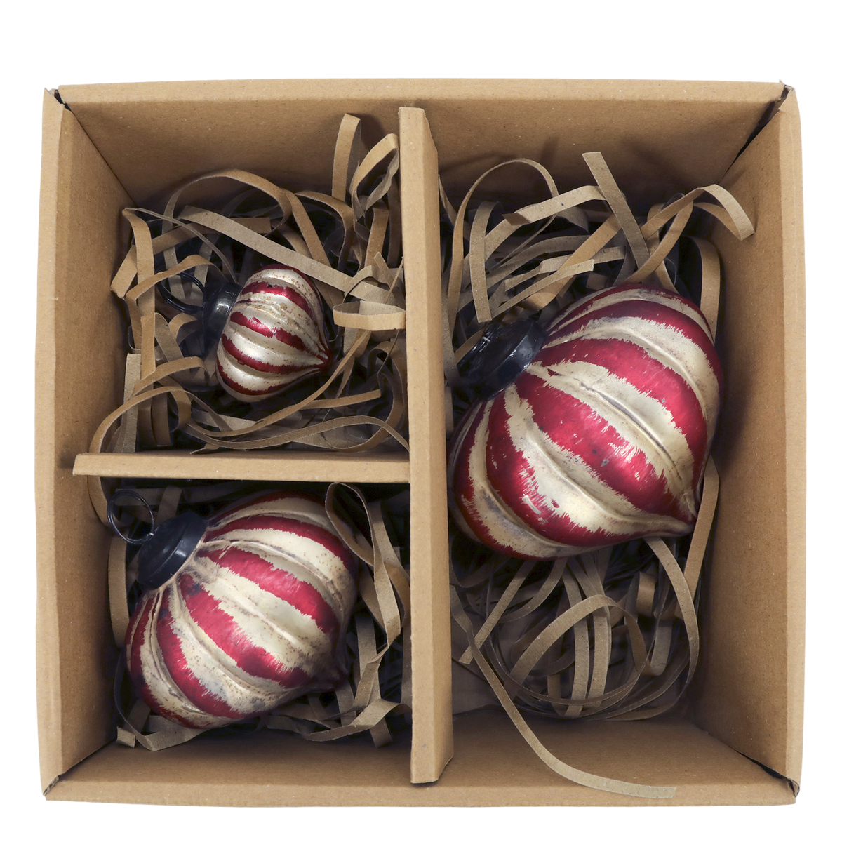 Cherry & Champagne Tapered baubles (Pack of 3)