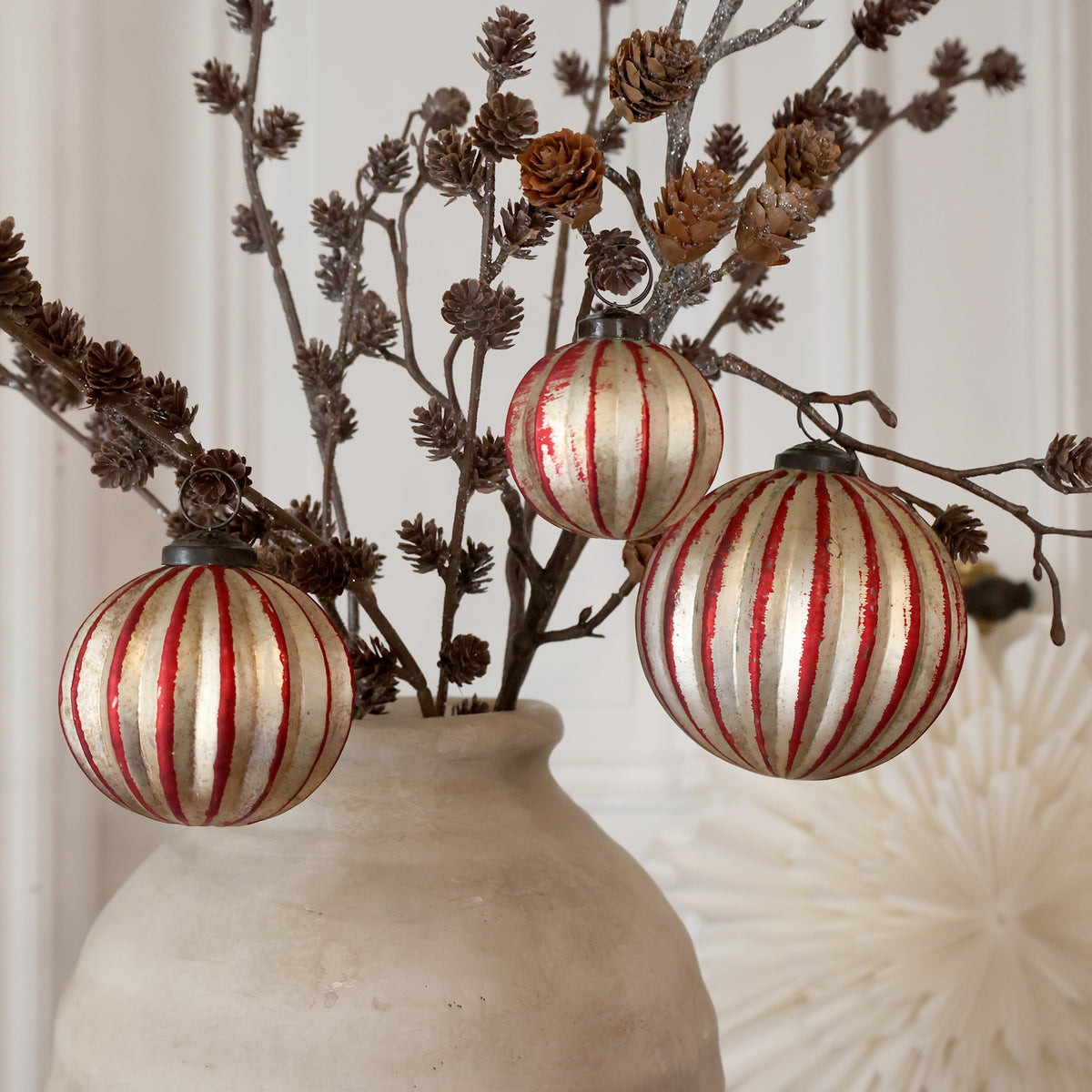 Cherry & Champagne Round Baubles (Pack of 3)