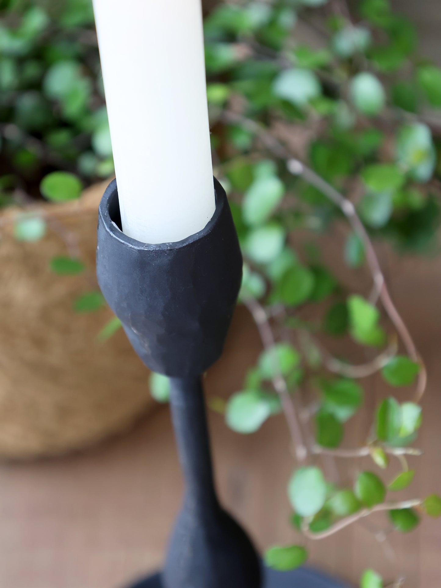Tall Black Candlestick Holder