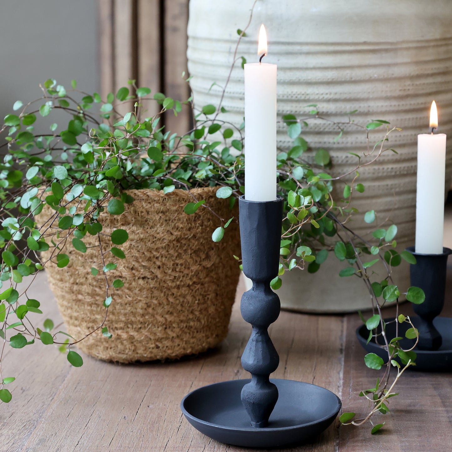 Short Black Candlestick Holder