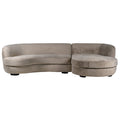 Maple Taupe Faux Fur Curved Sectional Sofa