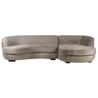 Maple Taupe Faux Fur Curved Sectional Sofa