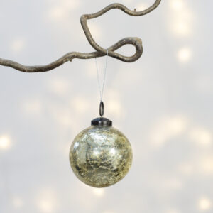 Crackle Gold Bauble Large and Small