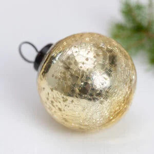 Crackle Gold Bauble Large and Small