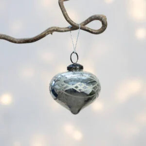 Antique Silver Etched Onion Decoration