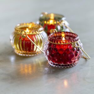 Bubble Glass Votive Plum