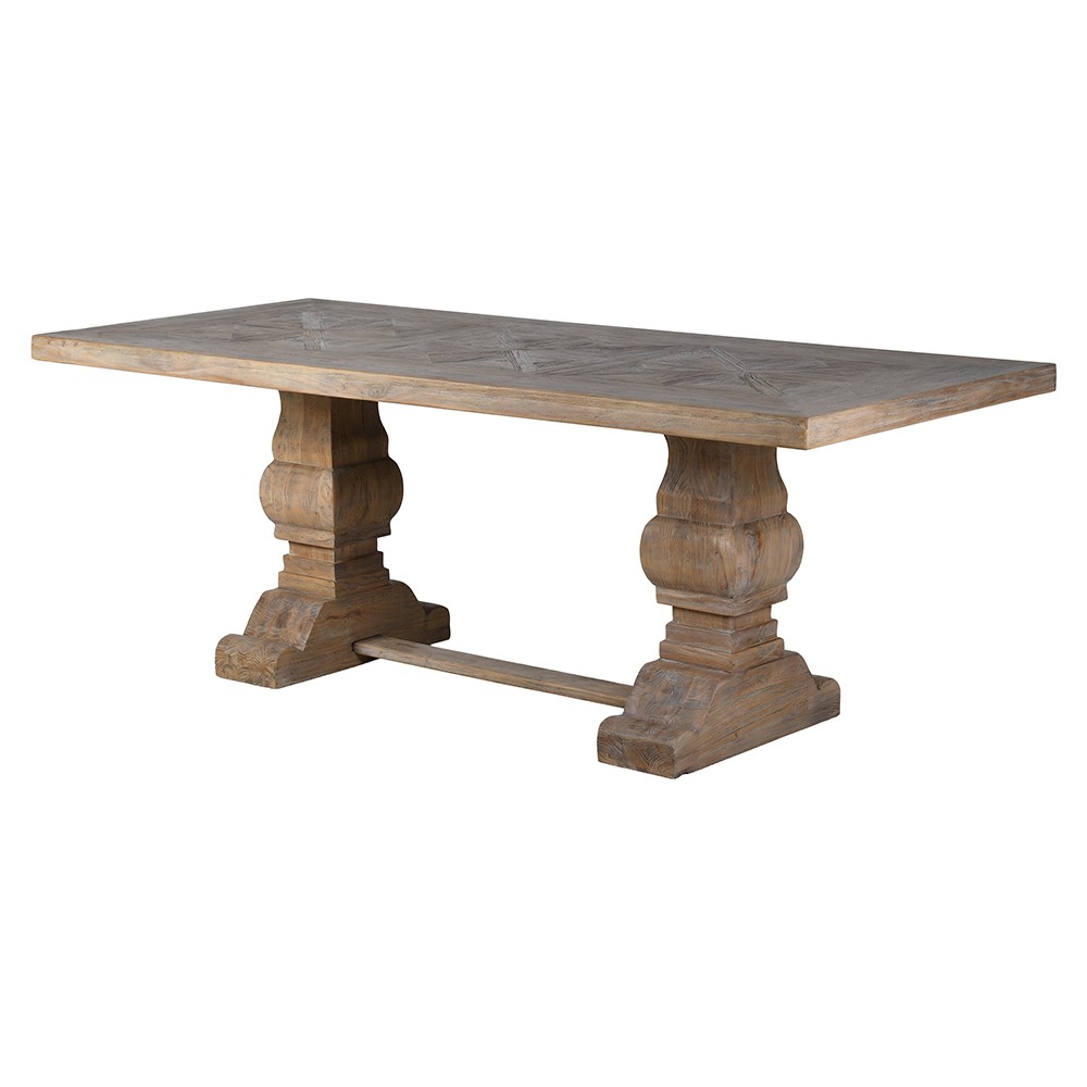 Reclaimed Parquet Dining Table