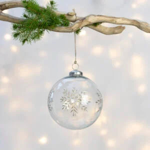 Etched Snowflake Decoration Clear