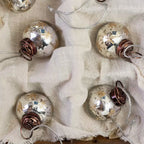 Mini Round baubles with gold etched stars (Bag of 6)
