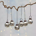 Mini Round baubles with gold etched stars (Bag of 6)