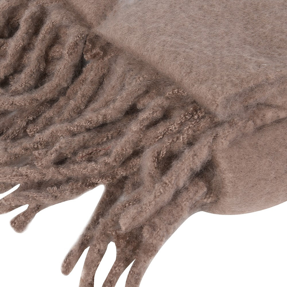 Taupe Faux Mohair Throw